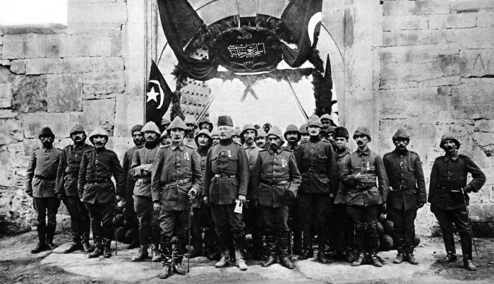 Framed Print : Germans & Turks at a new munitions factory Framed Print : Germans & Turks at a new munitions factory
