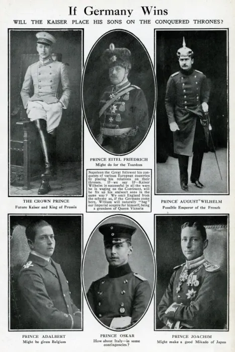 Framed Print : If Germany Wins -- the Kaisers sons, WW1 Framed Print : If Germany Wins -- the Kaisers sons, WW1