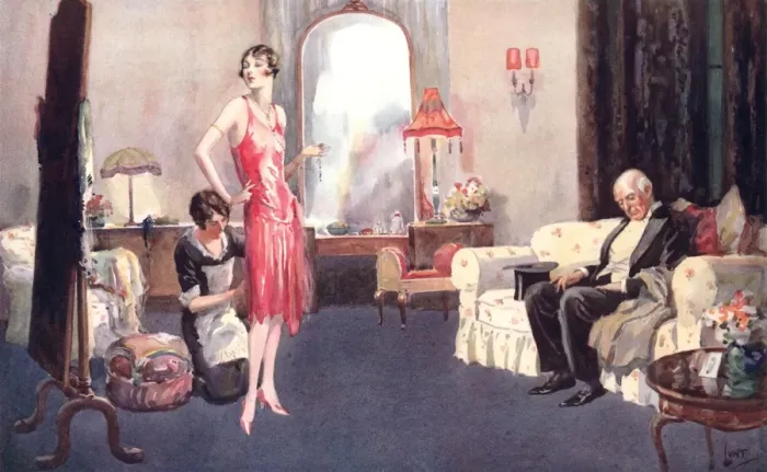 Framed Print : Getting Ready for a Formal Evening, 1928 Framed Print : Getting Ready for a Formal Evening, 1928