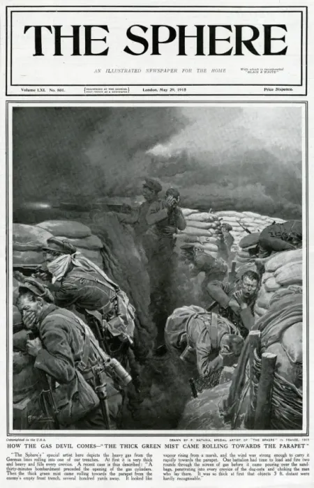 Framed Print : Ghostly green cloud gas rolling towards the trench 1915 Framed Print : Ghostly green cloud gas rolling towards the trench 1915