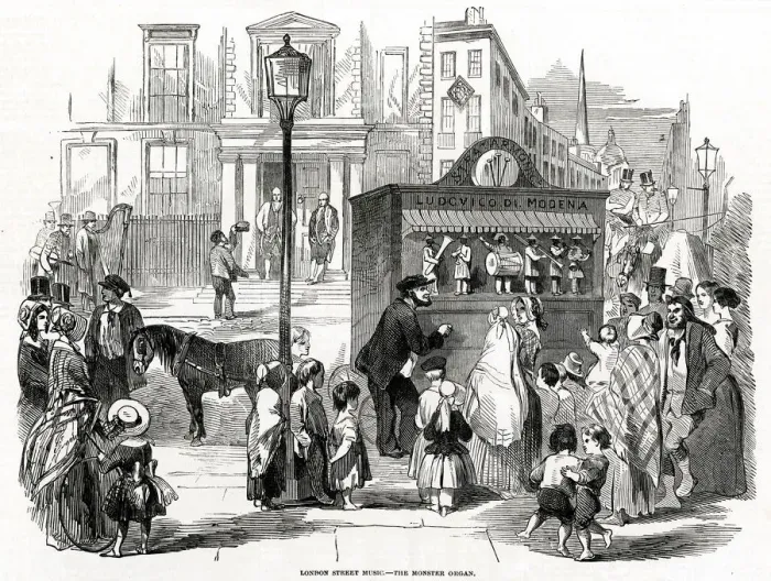 Framed Print : Giant Street Organ, London 1846