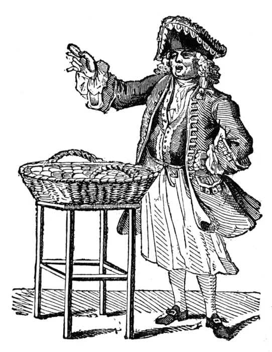 Framed Print : Gingerbread Seller in Mayfair, London, 18th century