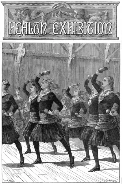 Framed Print : Girls doing Gymnastics, 1884 Framed Print : Girls doing Gymnastics, 1884