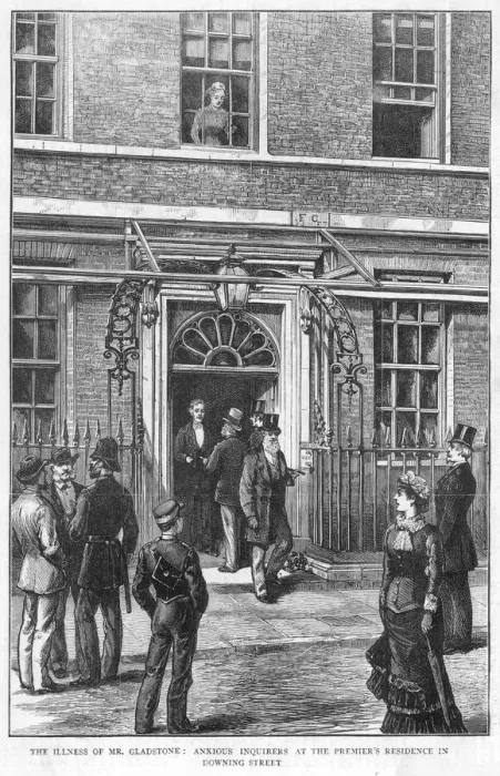 Framed Print : Gladstones illness, Downing Street, 1880 Framed Print : Gladstones illness, Downing Street, 1880