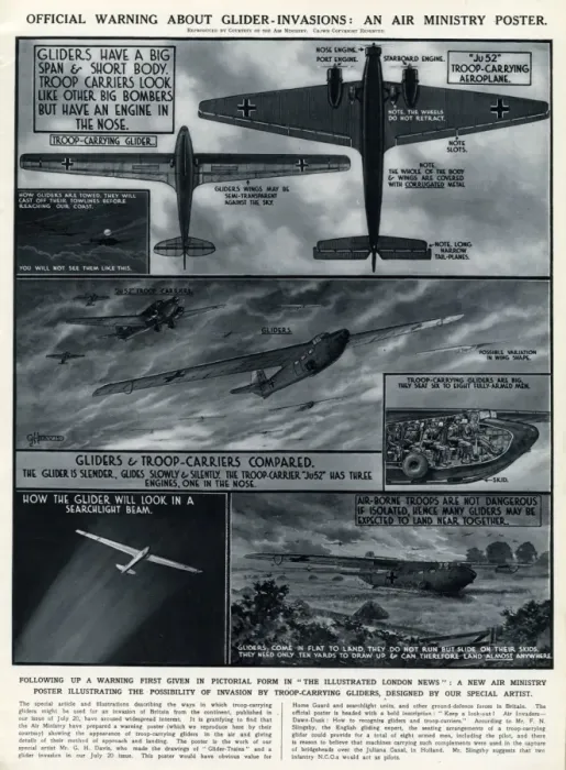 Framed Print : Glider invasions of Britain by G. H. Davis