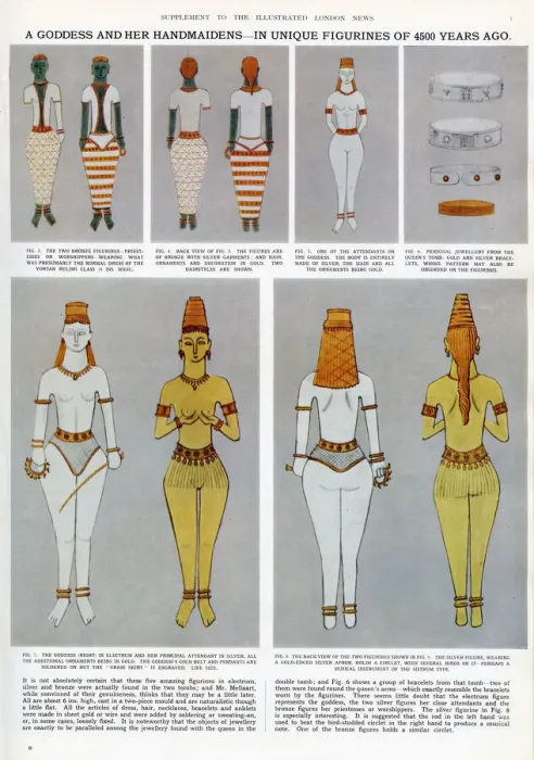 Framed Print : A goddess and her handmaidens - in unique figurines of 4500 years ago