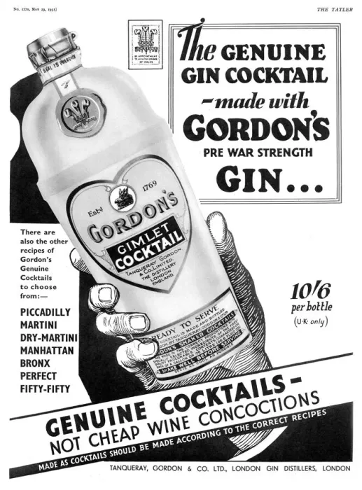 Framed Print : Gordons Gimlet Cocktail advertisement Framed Print : Gordons Gimlet Cocktail advertisement