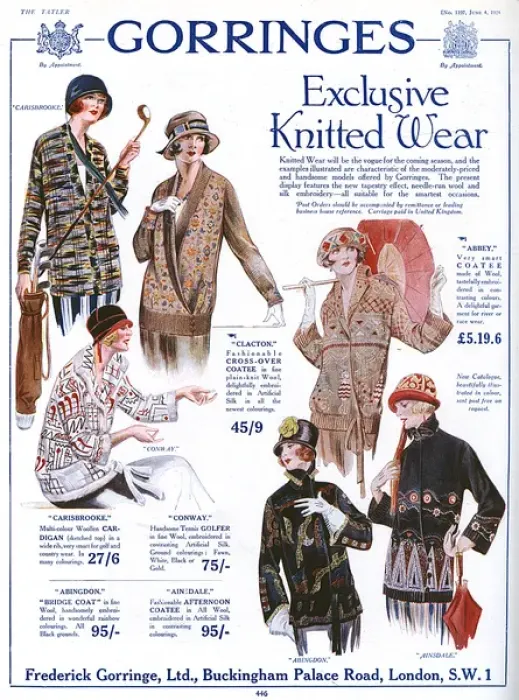 Framed Print : Gorringes exclusive knitted wear, 1924 advertisement Framed Print : Gorringes exclusive knitted wear, 1924 advertisement