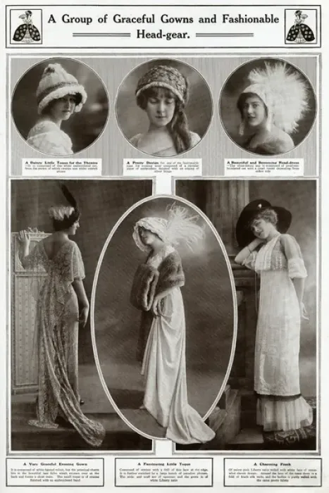 Framed Print : Graceful gowns and fashionable head gear 1912 Framed Print : Graceful gowns and fashionable head gear 1912