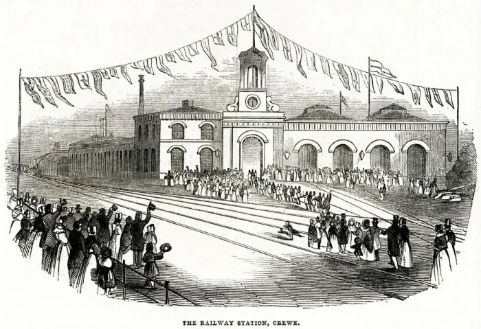 Framed Print : Grand Junction Railway in Crewe 1843
