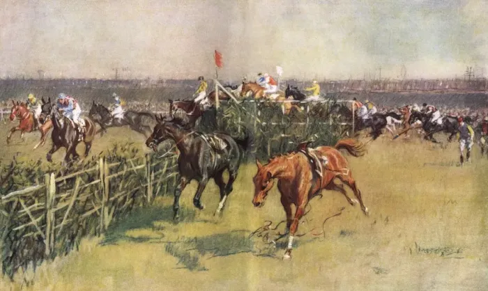 Framed Print : Grand National at Aintree by Gilbert Holiday Framed Print : Grand National at Aintree by Gilbert Holiday