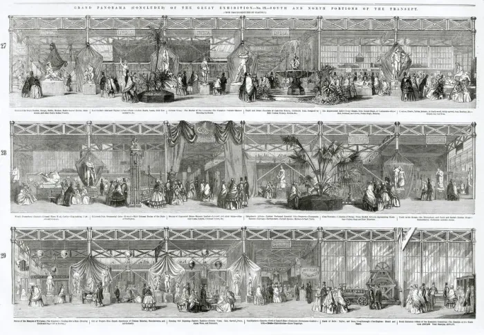 Framed Print : Grand Panorama of the Great Exhibition showing the south and north transept Framed Print : Grand Panorama of the Great Exhibition showing the south and north transept