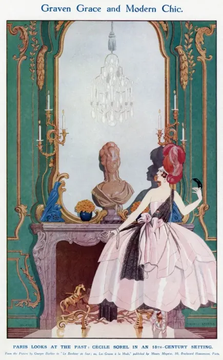 Framed Print : Graven Grace and Modern Chic by George Barbier Framed Print : Graven Grace and Modern Chic by George Barbier