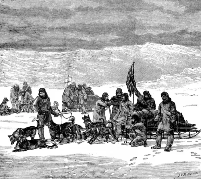Framed Print : The Greenland Division of Sledges, British Arctic Expedition