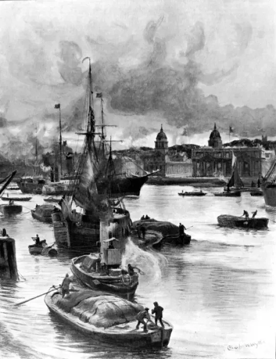 Framed Print : Greenwich Hospital and the River Thames, London, 1900 Framed Print : Greenwich Hospital and the River Thames, London, 1900