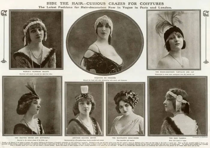 Framed Print : Hair-decorations in fashion 1911 Framed Print : Hair-decorations in fashion 1911