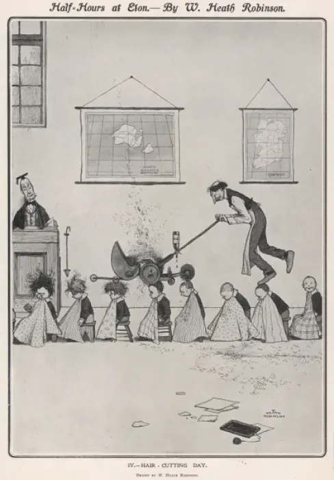 Framed Print : Half-hours at Eton - Hair Cutting Day Framed Print : Half-hours at Eton - Hair Cutting Day