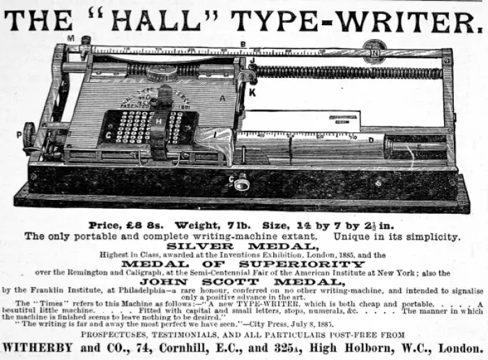 Framed Print : Hall type-writer Framed Print : Hall type-writer