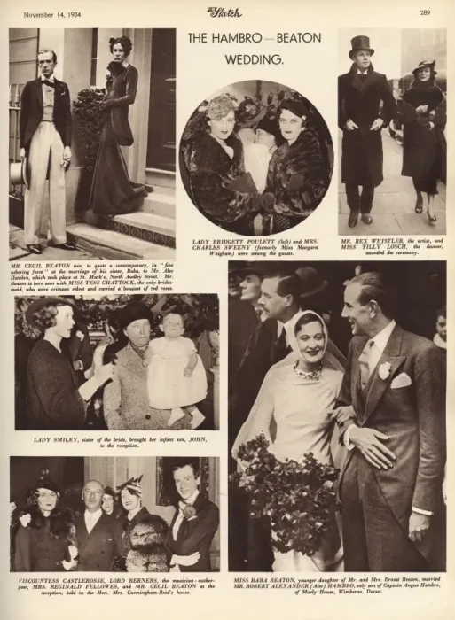 Framed Print : The Hambro - Beaton wedding, 1934 Framed Print : The Hambro - Beaton wedding, 1934