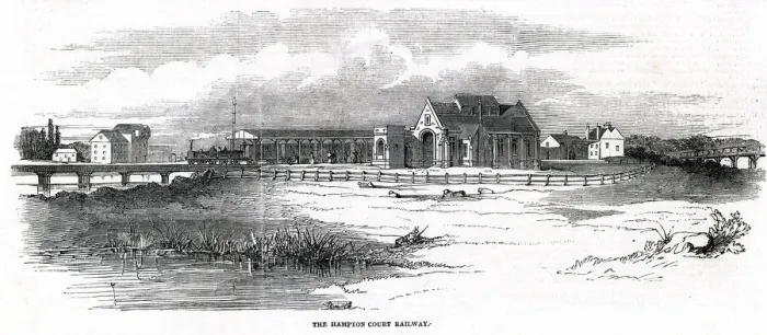 Framed Print : Hampton Court Railway Station 1849