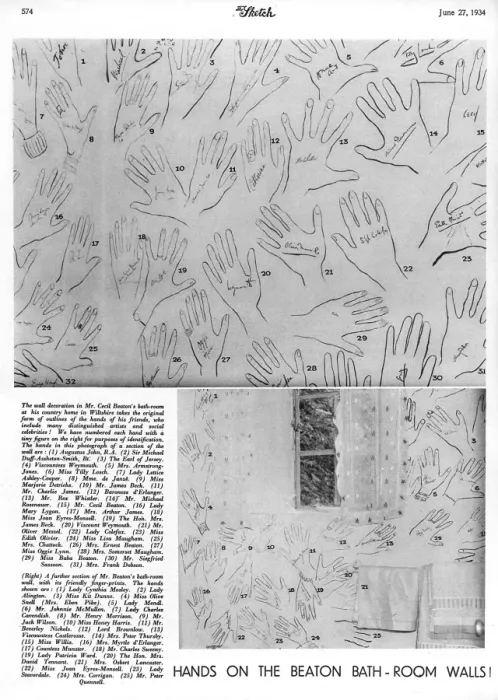 Framed Print : Hands on the Beaton bath-room walls Framed Print : Hands on the Beaton bath-room walls