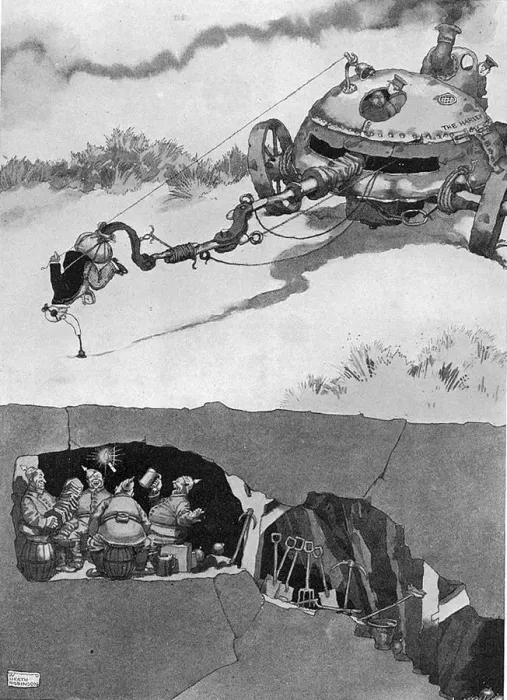 Framed Print : The Harley-Scope Mine-Detector by William Heath Robinson Framed Print : The Harley-Scope Mine-Detector by William Heath Robinson