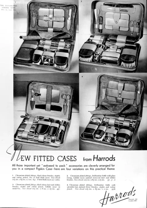 Framed Print : Harrods Advertisement for Toiletries Cases, 1935 Framed Print : Harrods Advertisement for Toiletries Cases, 1935