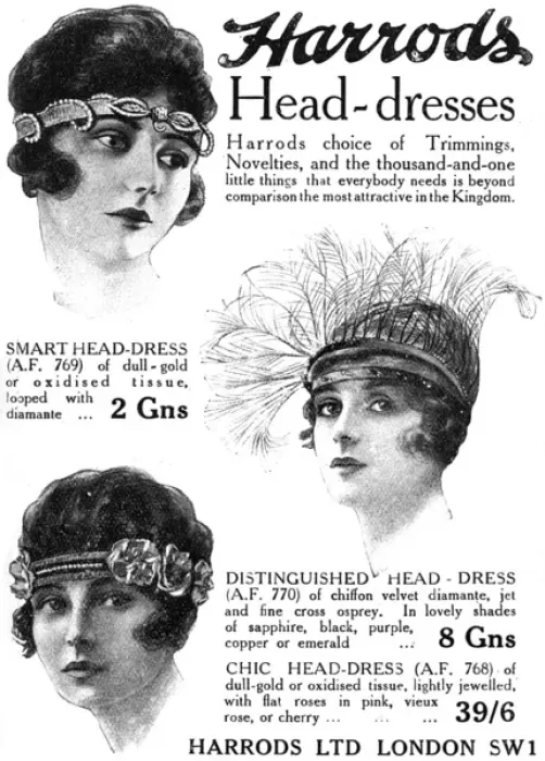 Framed Print : Harrods head dresses 1919 Framed Print : Harrods head dresses 1919