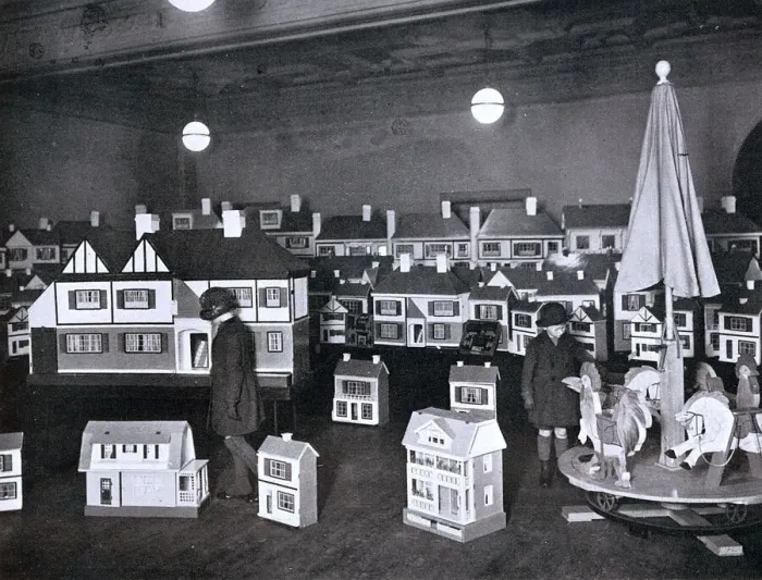 Framed Print : Harrods toy department, dolls houses, 1922 Framed Print : Harrods toy department, dolls houses, 1922