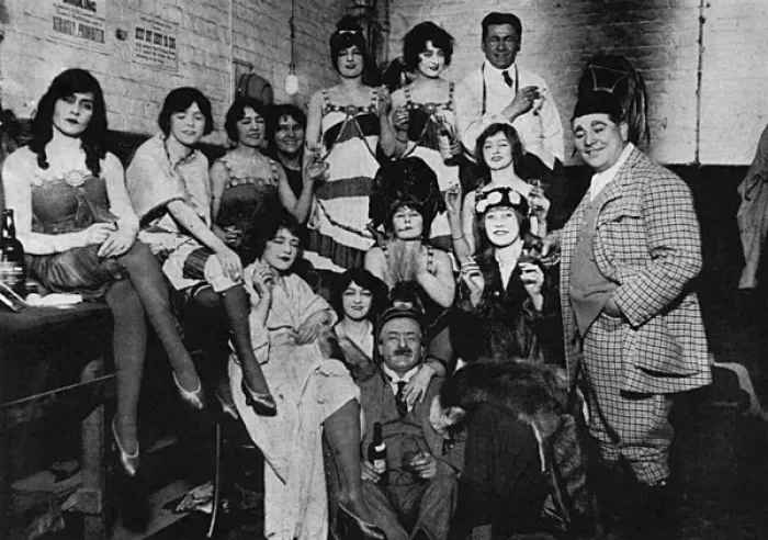 Framed Print : Harry Tate with ladies of the Hippodrome, New Year, 1915 Framed Print : Harry Tate with ladies of the Hippodrome, New Year, 1915