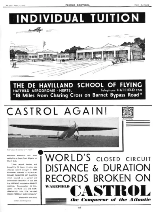 Framed Print : De Havilland School of Flying Advertisement, 1931