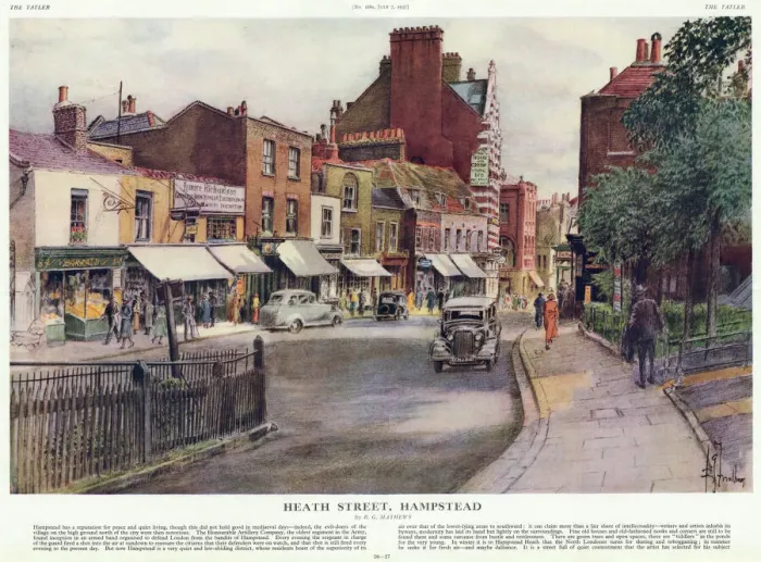 Framed Print : Heath Street, Hampstead by R. G. Matthews Framed Print : Heath Street, Hampstead by R. G. Matthews