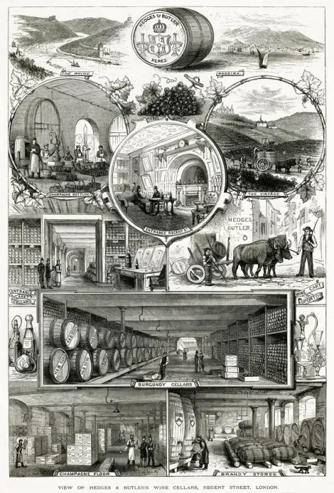 Framed Print : Hedges & Butlers Wine 1890 Framed Print : Hedges & Butlers Wine 1890