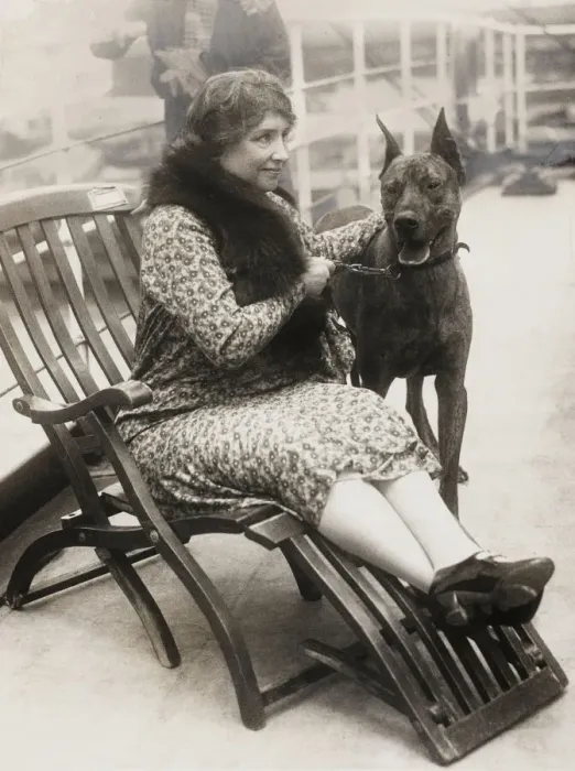 Framed Print : Helen Keller with her Great Dane Framed Print : Helen Keller with her Great Dane