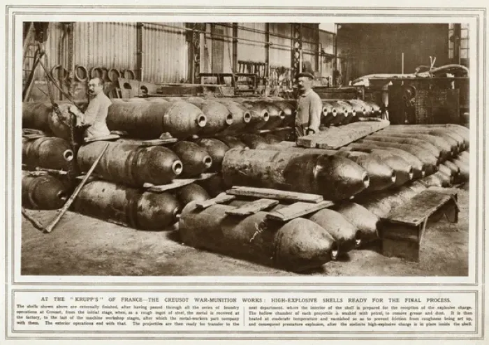 Framed Print : High explosive shells ready for the final process at Creusot Framed Print : High explosive shells ready for the final process at Creusot