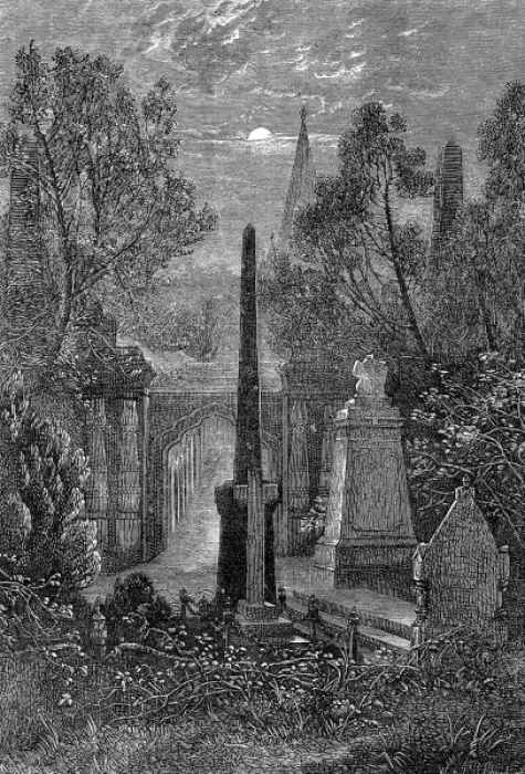 Framed Print : Highgate Cemetery, London, 19th century Framed Print : Highgate Cemetery, London, 19th century