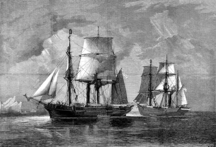 Framed Print : HMS Alert and HMS Discovery, 1875 Framed Print : HMS Alert and HMS Discovery, 1875