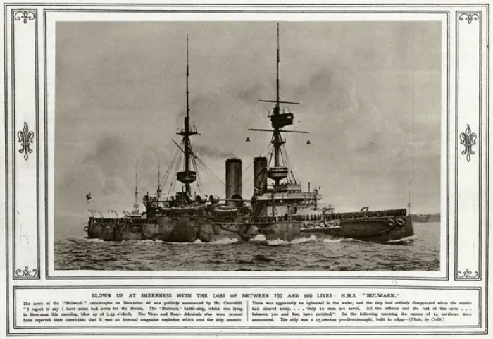 Framed Print : HMS Bulwark battleship