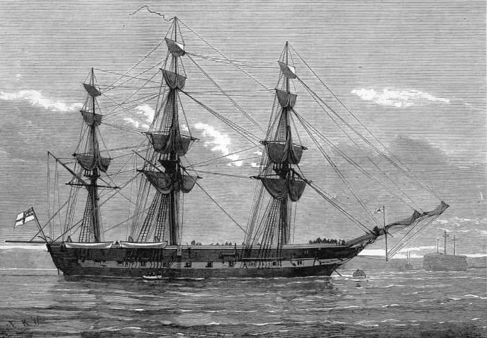 Framed Print : HMS Eurydice, Portsmouth Harbour, 1878 Framed Print : HMS Eurydice, Portsmouth Harbour, 1878