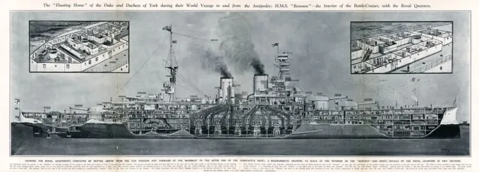 Framed Print : HMS Renown, Duke & Duchess of York on visit to Antipodes Framed Print : HMS Renown, Duke & Duchess of York on visit to Antipodes