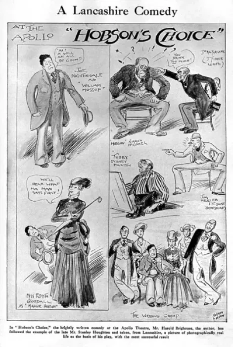 Framed Print : Hobsons Choice opens at the Apollo Theatre, 1916