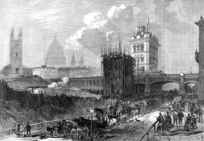 Framed Print : Holborn Vallley Viaduct, London, 1869