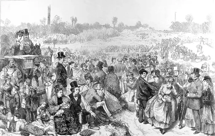 Framed Print : Holiday-makers on Hampstead Heath, London, 1872 Framed Print : Holiday-makers on Hampstead Heath, London, 1872