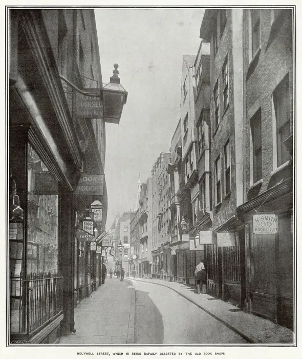 Framed Print : Holywell Street, London, which was famed for its bookshops, was due for demolition shortly after this photograph was taken, to make way for London County Council improvements. Date: 1901 Framed Print : Holywell Street, London, which was famed for its bookshops, was due for demolition shortly after this photograph was taken, to make way for London County Council improvements. Date: 1901