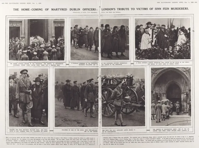 Framed Print : Homecoming of martyred Dublin officers: Londons tribute to victims of Sinn Fein Framed Print : Homecoming of martyred Dublin officers: Londons tribute to victims of Sinn Fein