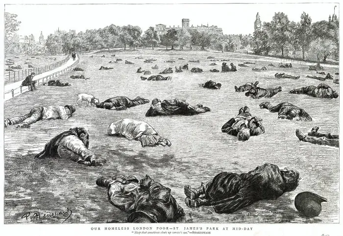 Framed Print : Homeless people catching up on sleep in St. James's Park in London at mid-day. This was in the summer months where the homeless enjoyed the sunshine in an enclosure popularly known as the Bull Ring Framed Print : Homeless people catching up on sleep in St. James's Park in London at mid-day. This was in the summer months where the homeless enjoyed the sunshine in an enclosure popularly known as the Bull Ring