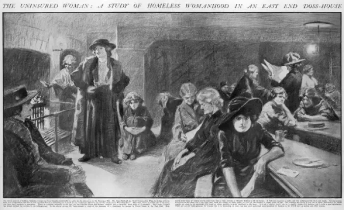 Framed Print : Homeless women in an East End doss house Framed Print : Homeless women in an East End doss house