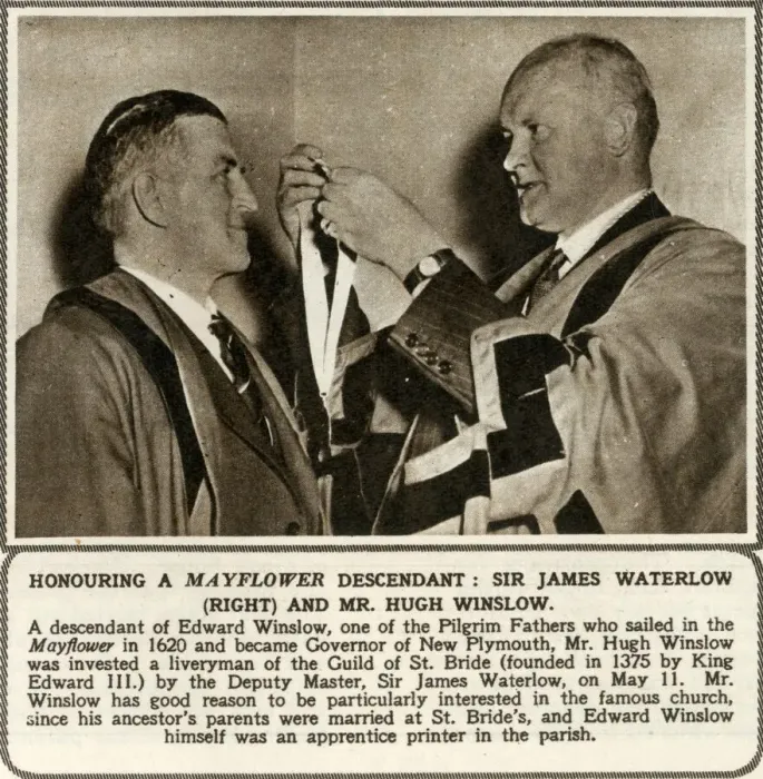 Framed Print : Honouring a Mayflower descendant - Sir James Waterlow (right) and Mr. Hugh Winslow Framed Print : Honouring a Mayflower descendant - Sir James Waterlow (right) and Mr. Hugh Winslow
