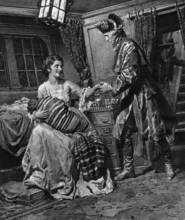 Framed Print : Horatio Nelson and Emma meeting during the Napoleonic war Framed Print : Horatio Nelson and Emma meeting during the Napoleonic war
