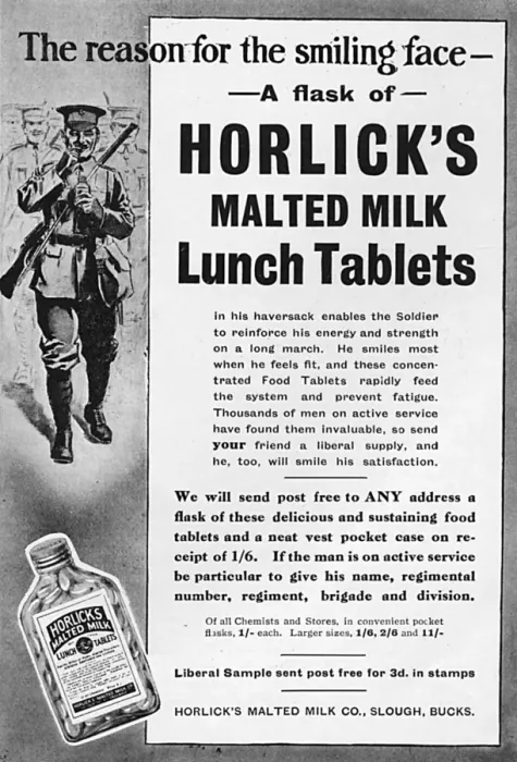 Framed Print : Horlicks advertisement, World War I Framed Print : Horlicks advertisement, World War I
